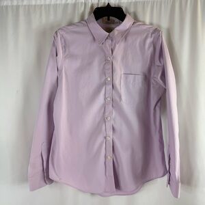 LL Bean Wrinkle Resistant Men's Button Up Shirt Purple Size M 100% Cotton